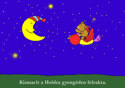 Maci a holdon - animáció